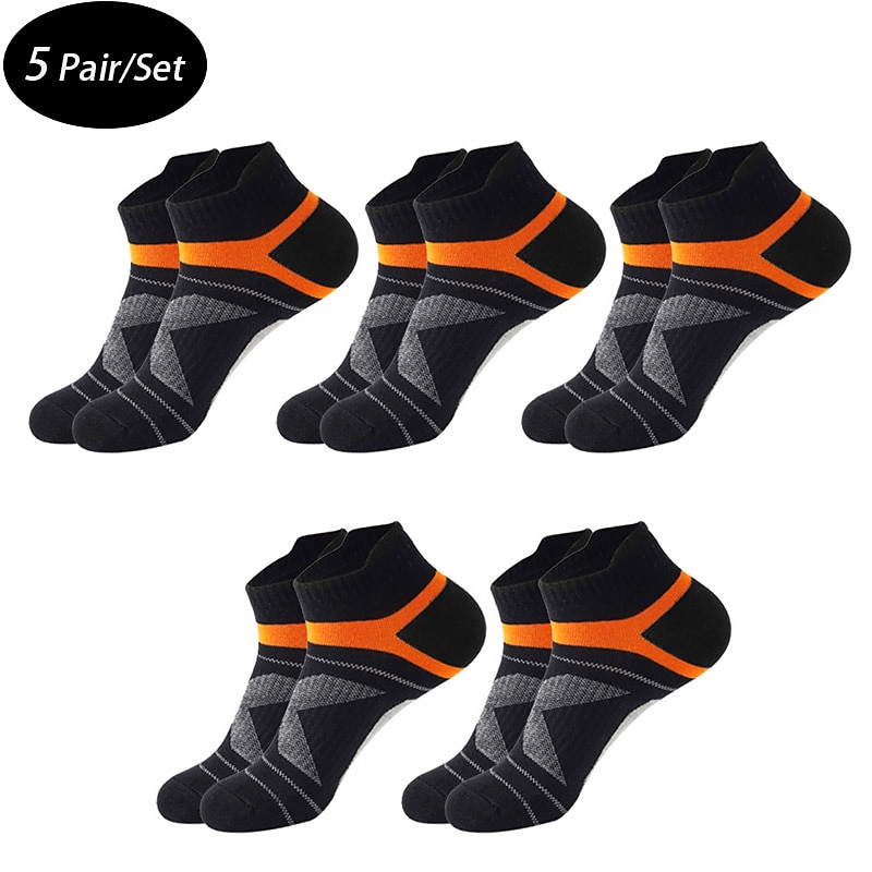 Per uomo 5 coppie Calzini Sopra la caviglia Calzini da corsa Nero Blu Colore Color Block Da tutti i giorni Da mare Fine settimana Medio spessore Estate Primavera Top caldi del 2025 a $14.99 –P1