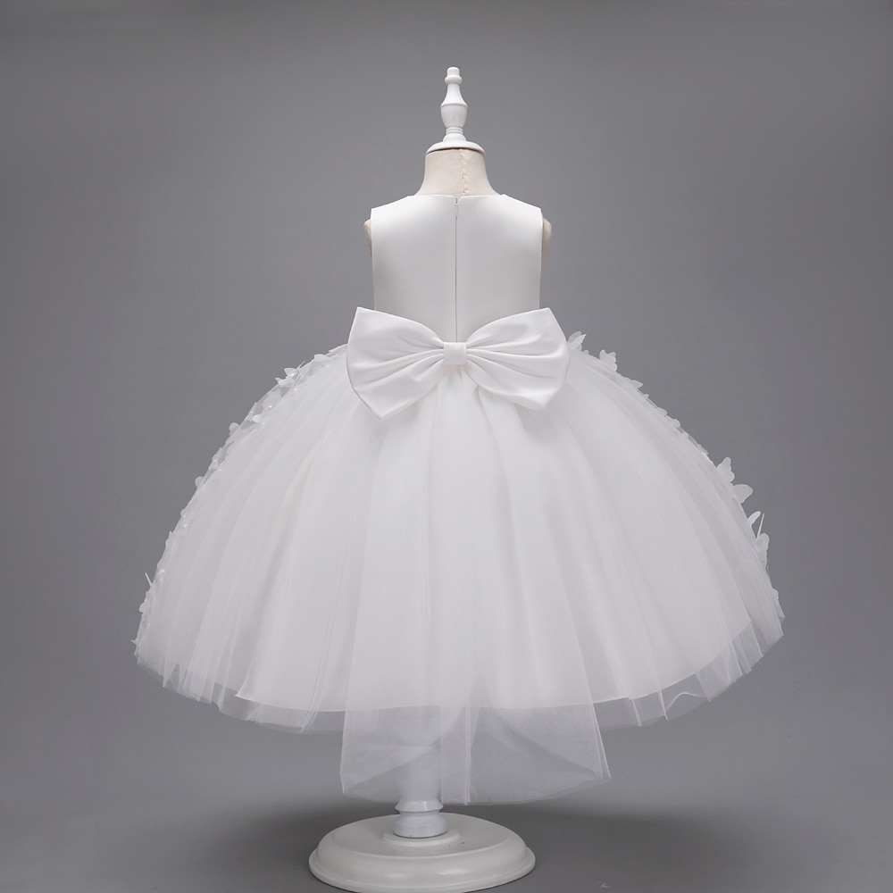Kinderen Voor meisjes Bloemenmeisjesjurk Feestjurk Vlinder Mouwloos Bruiloft Feest Doopjurk Prinses Polyester Roze prinsessenjurk Bloemenmeisjesjurk Zomer 3-10 jaar Wit Champagne Blozend Roze 2026 - $49.99 –P3