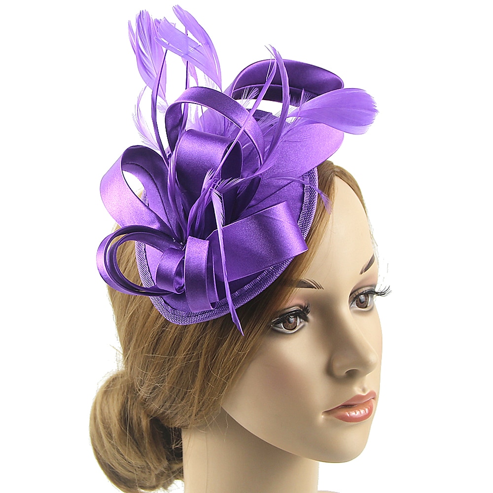 Čelenky Fascinátory Klobouky  Polyamidový klobouk Fedora Klobouk s plochým vrškem Podzimní svatba Městská párty  Večerní dovolená Čajová párty Dostih Vintage Elegantní s peřím Appliques Hlava 2025 - $25.99 –P9