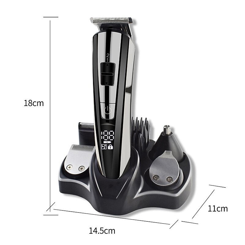 kemei tondeuse elektrische tondeuse beauty kit multifunctionele heren scheerapparaat baardtrimmer draadloze snijmachine lcd-scherm 5 2025 - $37.99 –P8