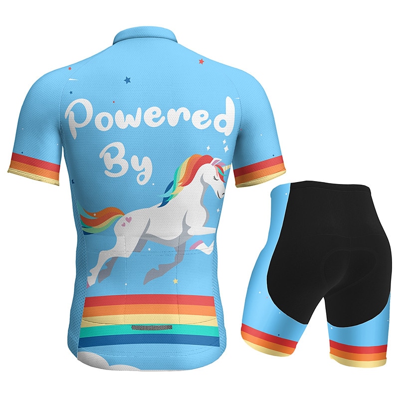 Men's Cycling Jersey with Shorts Short Sleeve Mountain Bike MTB Road Bike Cycling Dark Purple Blue Purple Graphic Animal Rainbow Bike Clothing Suit 3D Pad Breathable Quick Dry Back Pocket Polyester 2025 - $41.99 –P8