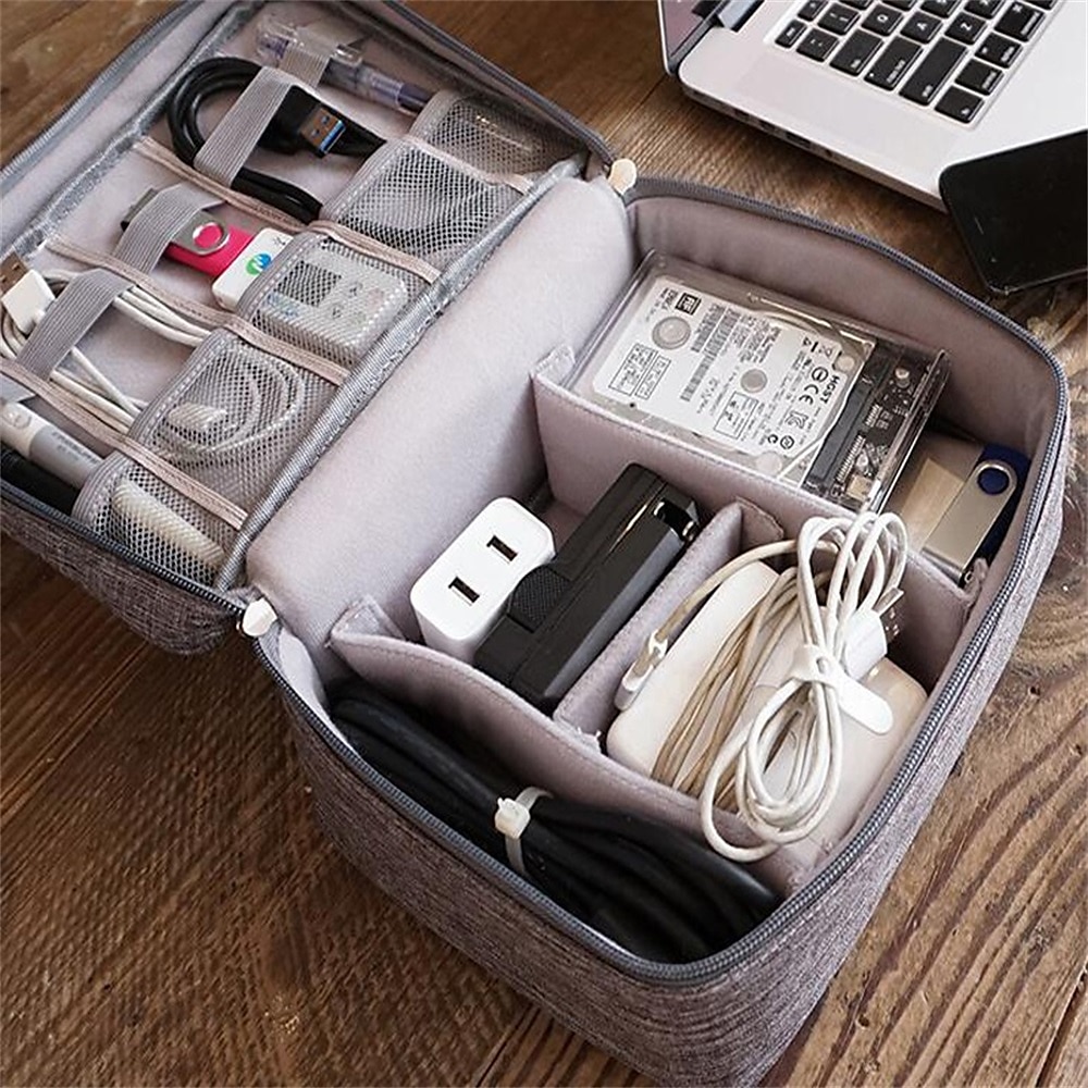 Electronics Organizer, Travel Universal Cable Organizer Bag, Waterproof Electronics Accessories Storage Cases, Storage Organizer For Cable, Charger, Phone, USB, SD Card, Hard Drives, Power Bank, Cords 2025 - $13.99 –P3