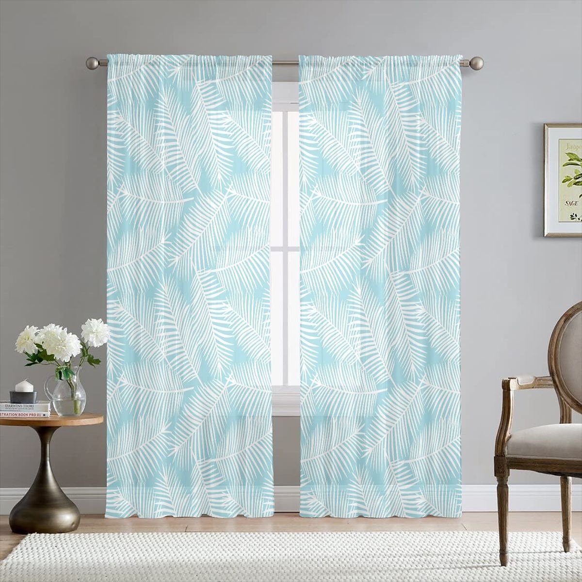 ستائر شفافة من أوراق الأوكالبتوس الخضراء، ستائر جيب قضيب لغرفة المعيشة وغرفة النوم، ستارة مزرعة شيفون للمطبخ، شرفة الباب، معالجة النوافذ، تعتيم الغرفة 2026 - $48.99 –P9