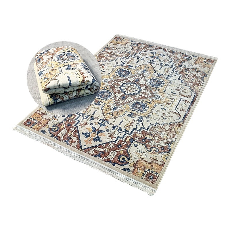 Retro Carpet Persian Living Room Rug Bedside Floor Mat Non-Skid Foldable Bedroom Imitation Cashmere Thickened Plush Carpet 2025 - $19.99 –P1