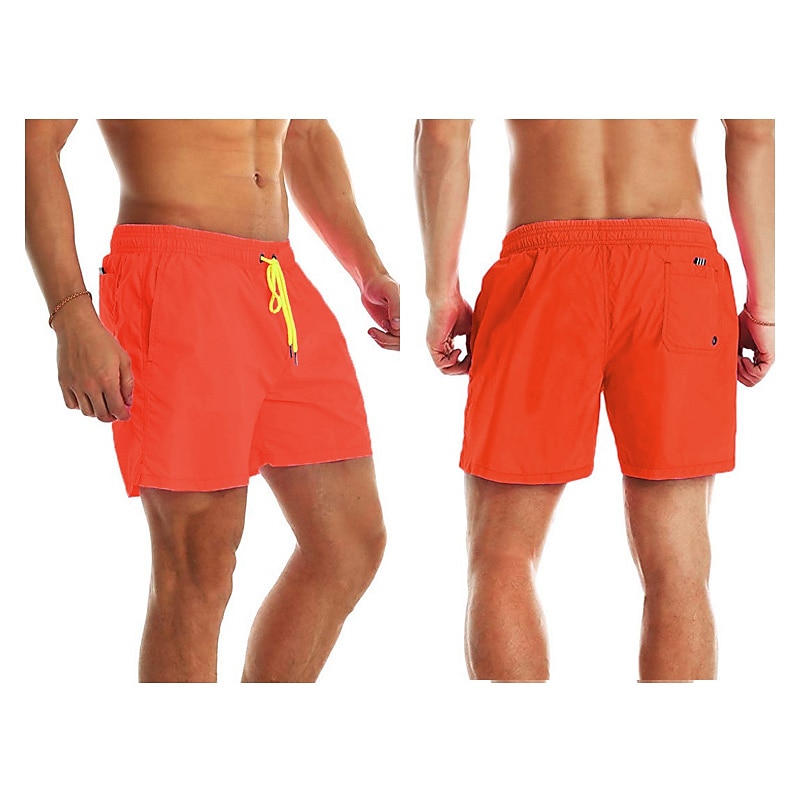 Men's Board Shorts Swim Shorts Swim Trunks Summer Shorts Beach Shorts Drawstring Elastic Waist Plain Quick Dry Short Daily Holiday Hawaiian Boho Black Yellow Micro-elastic 2025 - $18.99 –P16