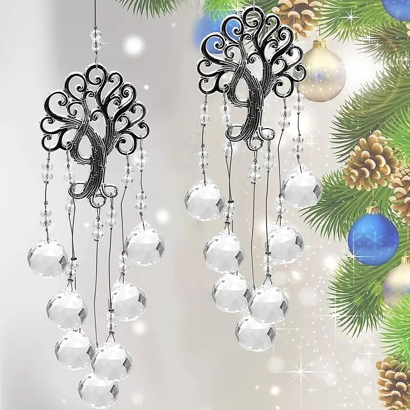 sticlă transparentă prisme bile de cristal agatator de soare copac al vieții ornament pentru agățat fereastra maker curcubeu ornament suspendat pandantiv de grădină de cristal pentru acasă decorarea grădinii nunta 2025 - $13.99 –P5