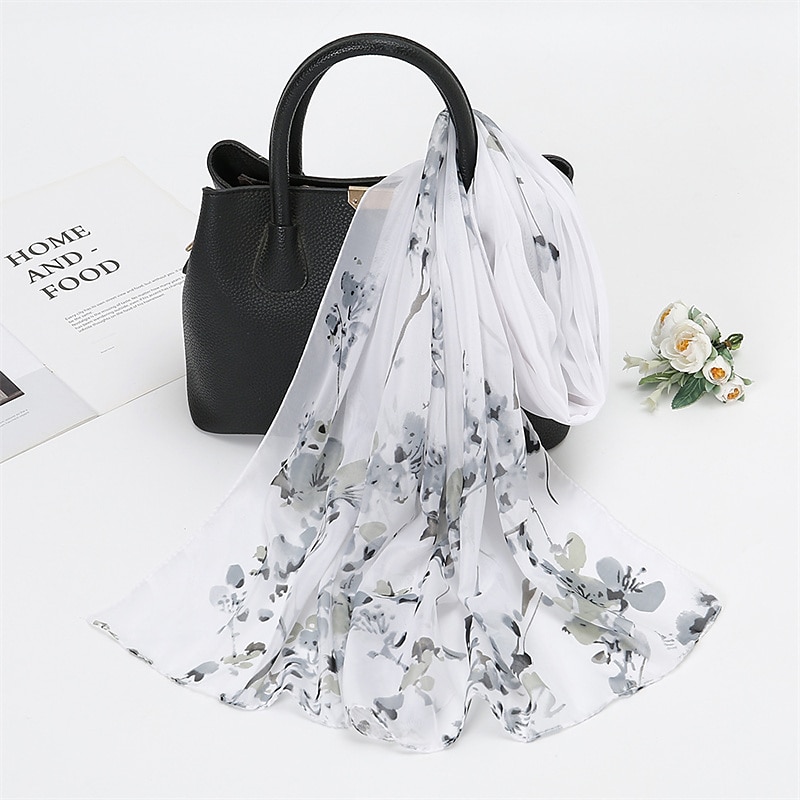 lente zomer mode bloemen dunne stijl chiffon sjaal sjaal lady print zachte vakantie strand-up wrap 150*50 cm 2025 - $12.99 –P5