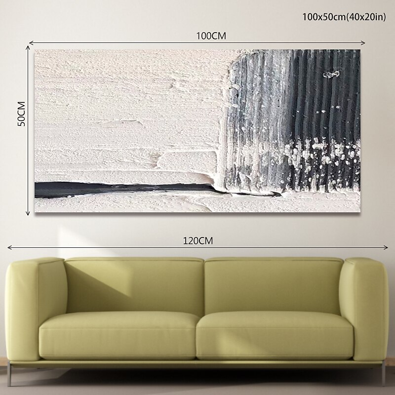 Oil Painting Handmade Hand Painted Wall Art  Black-White Abstract Canvas Painting Home Decoration Decor Stretched Frame Ready to Hang 2026 - $219.99 –P11