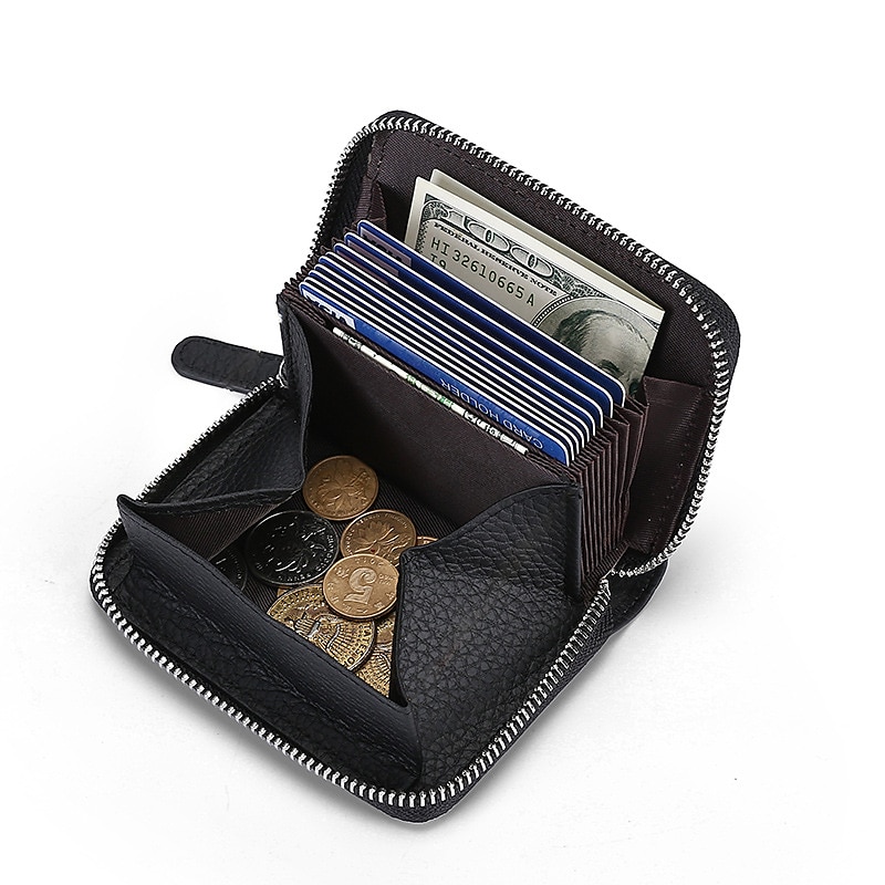 Luottokorttikotelo lompakko aitoa nahkaa nimikotelo luksus magneettisulkija yksittäinen lokero naisille ja miehille 2025 - $20.99 –P4