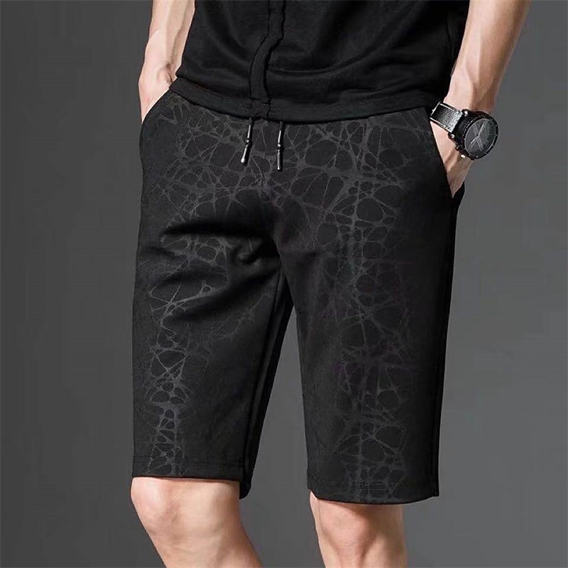 Men's Athletic Shorts Active Shorts Casual Shorts Pocket Drawstring Elastic Waist Print Breathable Quick Dry Knee Length Casual Daily Fashion Streetwear Black 2025 - $6.99 –P1
