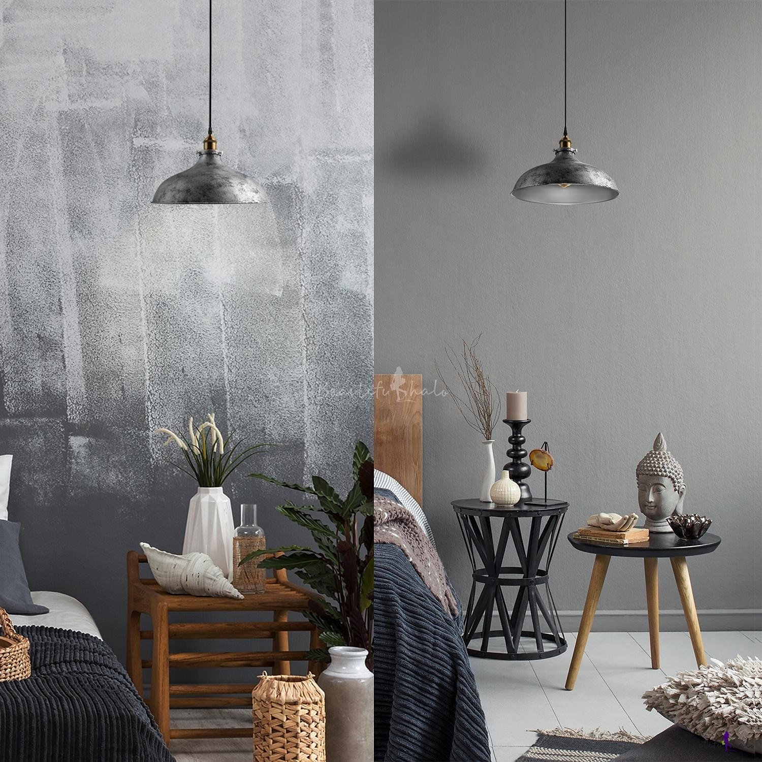 LED závěsné světlo závěsné stropní průmyslové kartáčované vintage stínidlo barové osvětlení, osvětlení restaurace starožitný kartáčovaný rustikální kov 2025 - $118.99 –P8