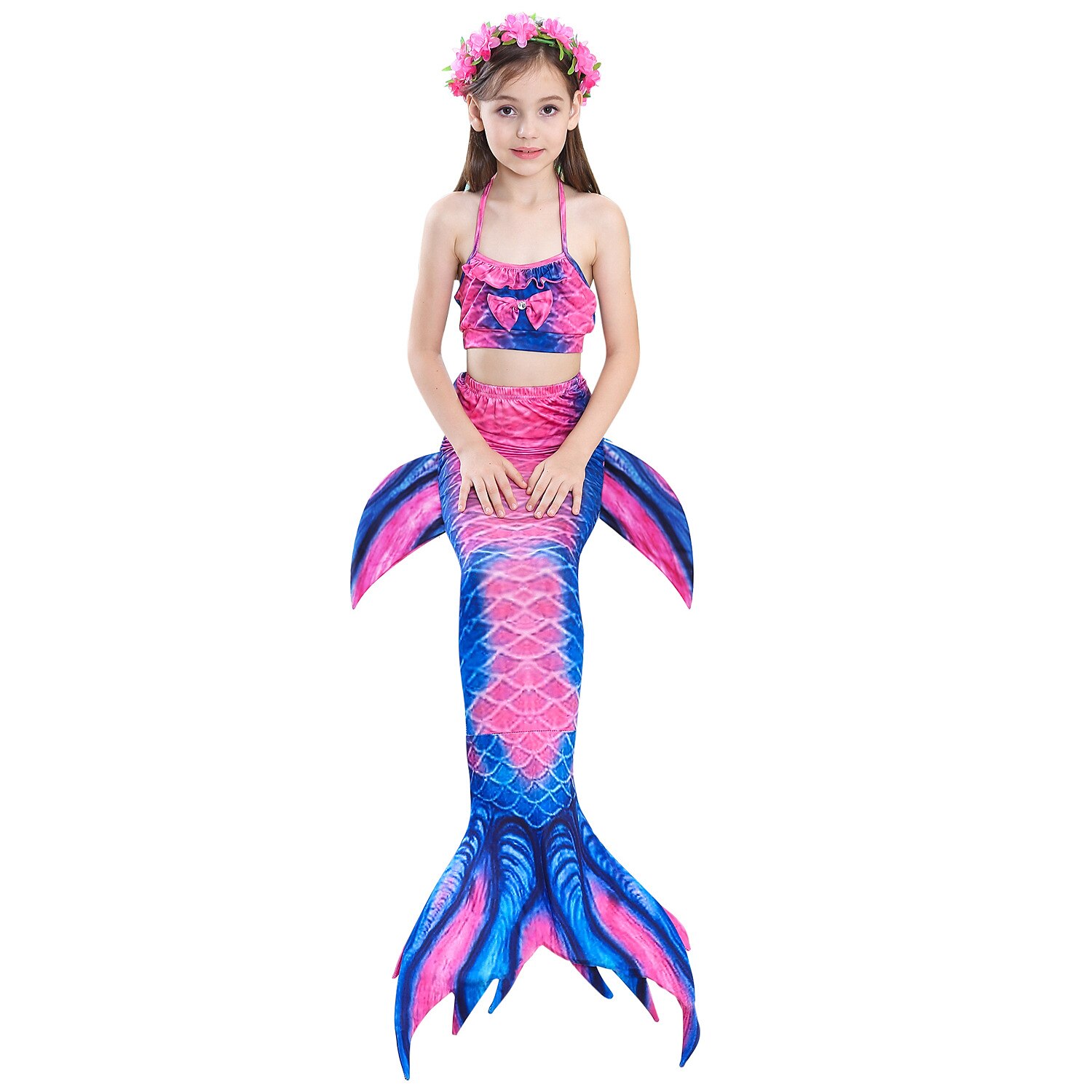 Kinderen Voor meisjes Zeemeermin zwemkleding Zwempak Bikini Prestatie Thema feest Kleurrijk Aanbiddelijk Strandstijl Halster Badpakken 4-12 jaar Zomer Meerkleurig 2025 - $30.99 –P6