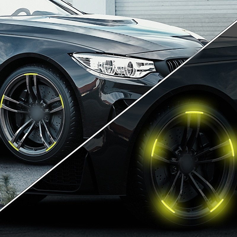 40 pièces moyeu de roue de voiture bande réfléchissante autocollant roue de moto de voiture autocollant d'avertissement réfléchissant fort jante de pneu autocollants réfléchissants accessoires de de 2025 ? $11.99 –P1
