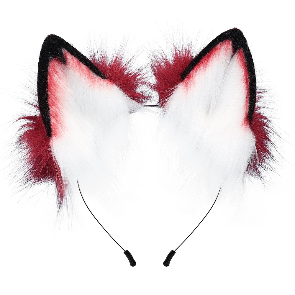 handgemaakte simulatie dier oor haar hoepel pluche verkleden als wolf oor hoofdband cosplay als eenzame wolf haaraccessoire 2026 - $21.99 –P2