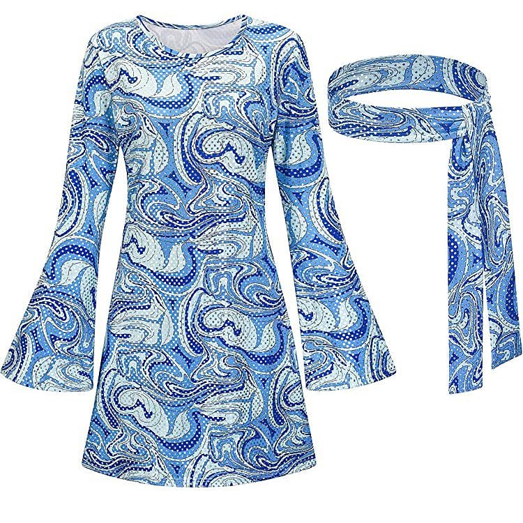 Hippie Retro Vintage Hippie 1970s Disco Dress Headpiece Women's Costume Vintage Cosplay Party & Evening Dress Masquerade 2025 - $26.99 –P5