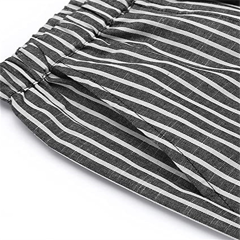 Pánské Kalhoty Letní kalhoty Plážové kalhoty Šňůrky Elastický pas Straight-Leg Proužek Pohodlné Ležérní Denní Dovolená Šik ven Designové Černá Fialová 2025 - $23.99 –P8