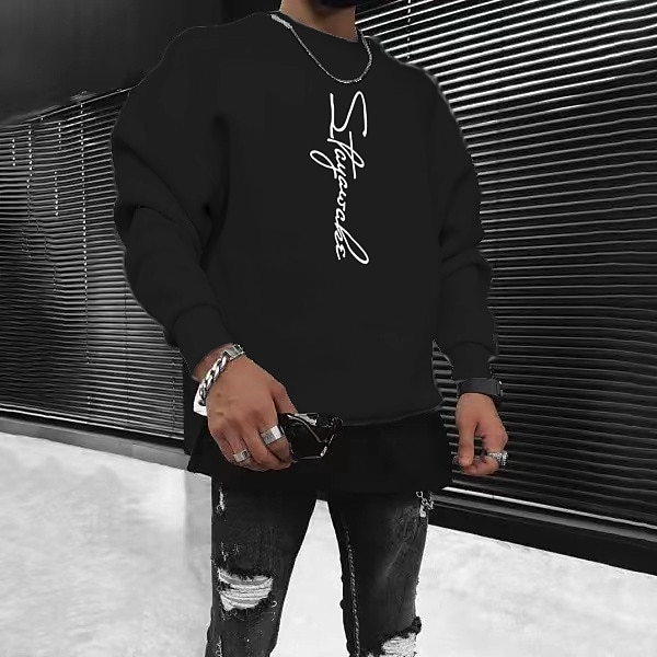 Per uomo Tinta unica Maglione Manica Lunga Felpa Girocollo Streetwear Abbigliamento Sportivo Essenziale Stampa a caldo Sport & Outdoor Casuale Abbigliamento casual alla moda Oversize Primavera Autunno del 2025 a $29.99 –P1