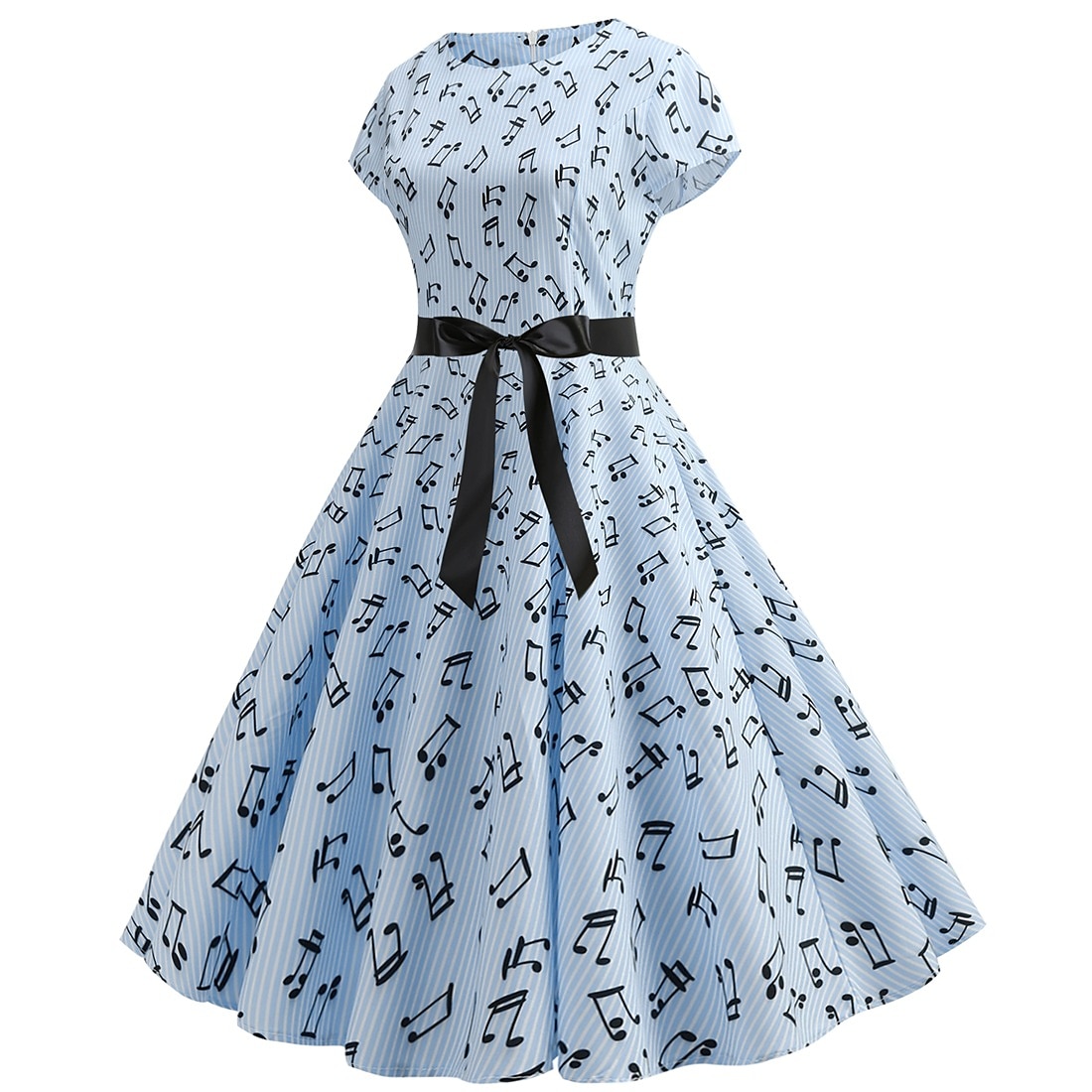 Retro Vintage 1950er Urlaubskleid Flapper Kleid Swing-Kleid Musiknoten Damen Maskerade Alltagstauglich Junggesellinnenabschiedsparty Erwachsene Kleid Abschlussballkleider 2025 - $27.99 –P13