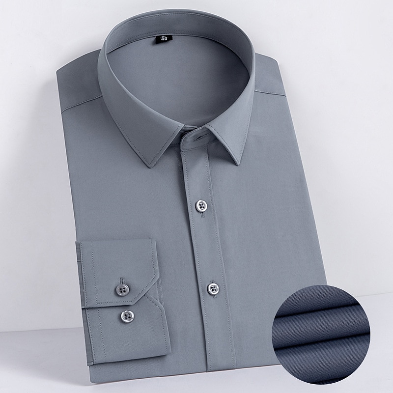 Per uomo Camicia Camicie Maglietta informale Camicia con bottoni Liscio Matrimonio Ufficio / Business Nero Bianco Rosa Blu marino scuro Manica lunga Collo ripiegabile Primavera estate Abbigliamento del 2025 a $20.99 –P6