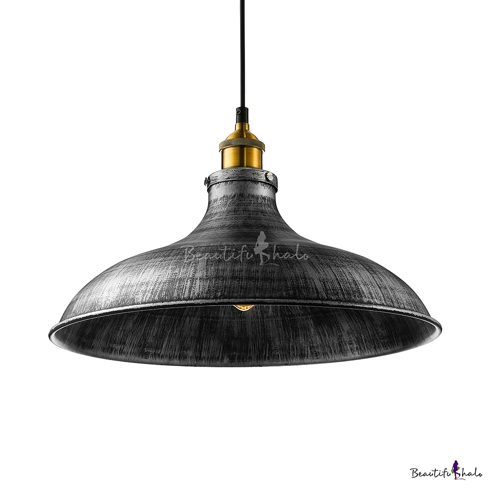 LED závěsné světlo závěsné stropní průmyslové kartáčované vintage stínidlo barové osvětlení, osvětlení restaurace starožitný kartáčovaný rustikální kov 2025 - $118.99 –P1