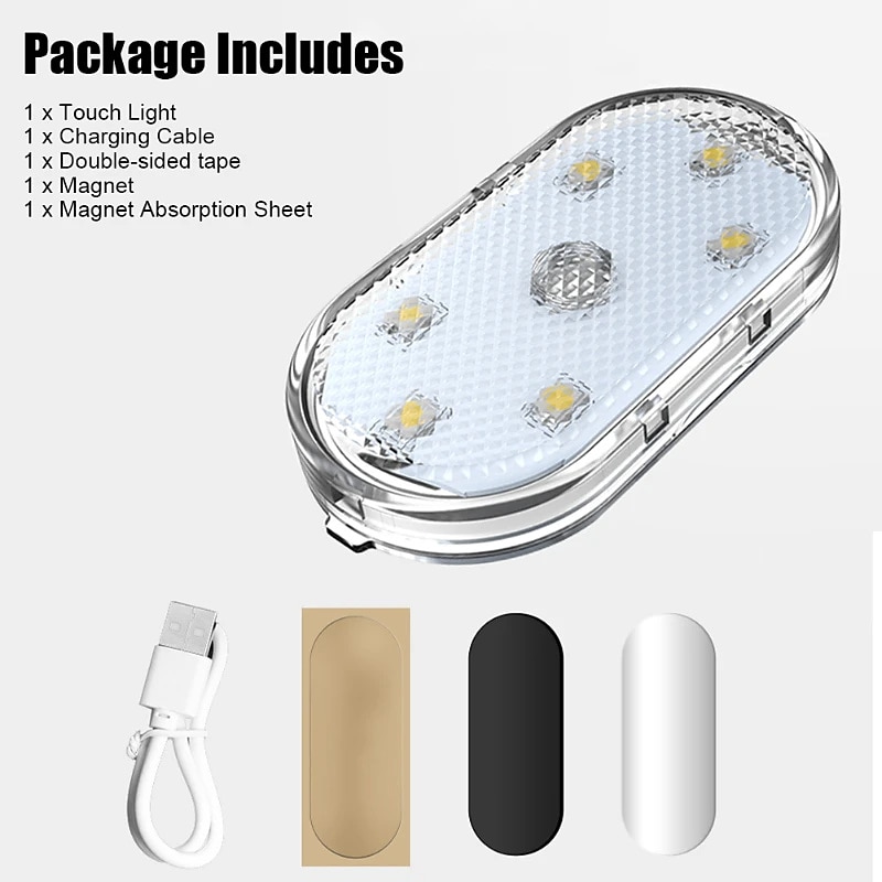 USB Charging Touch LED Light Car Mini LED Interior Mood Light USB Rechargeable Magnetic Wireless Touch Light Roof Reading Light Car Interior Accessories 2025 - $11.49 –P11