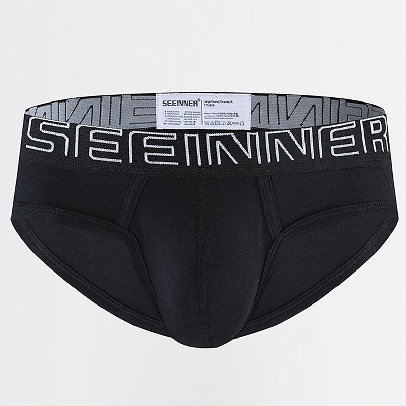 Men's 2packs Briefs Brief Underwear 95% Cotton Washable Comfortable Letter Low Rise Black White 2025 - $18.99 –P3