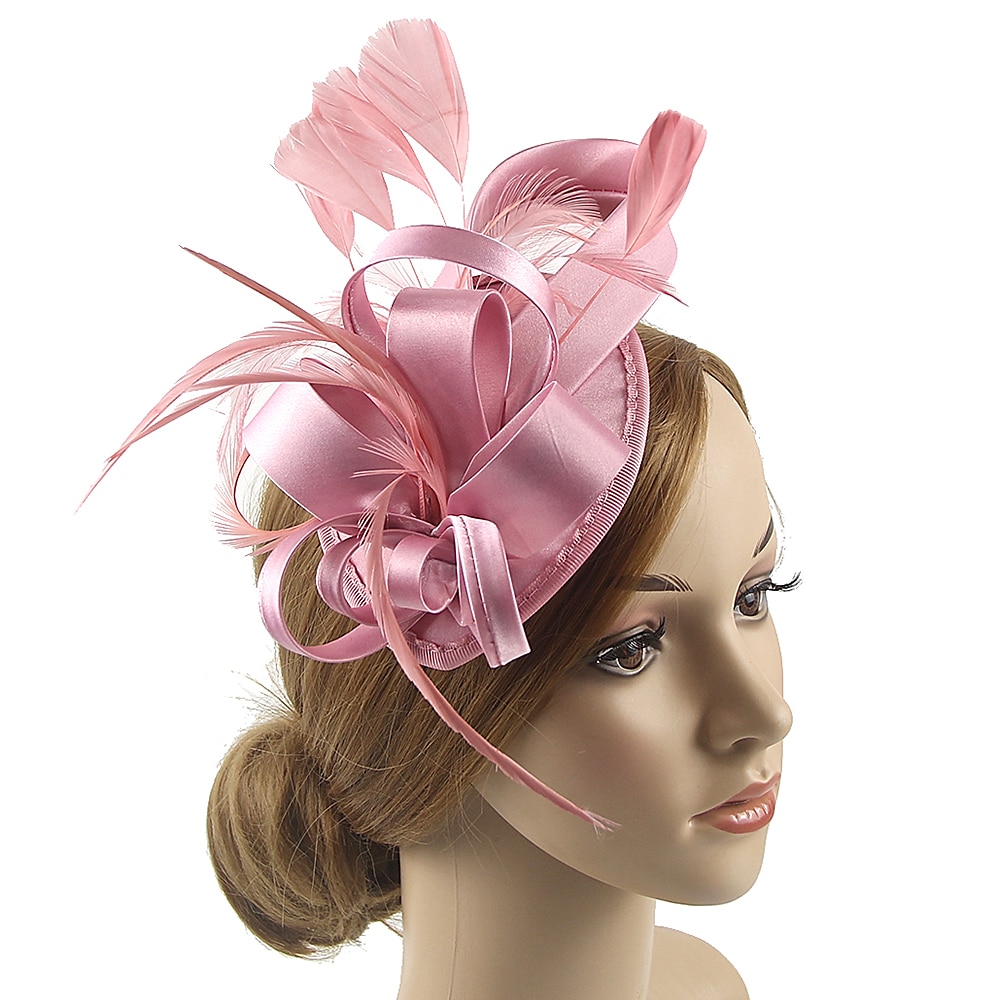 Čelenky Fascinátory Klobouky  Polyamidový klobouk Fedora Klobouk s plochým vrškem Podzimní svatba Městská párty  Večerní dovolená Čajová párty Dostih Vintage Elegantní s peřím Appliques Hlava 2025 - $25.99 –P11