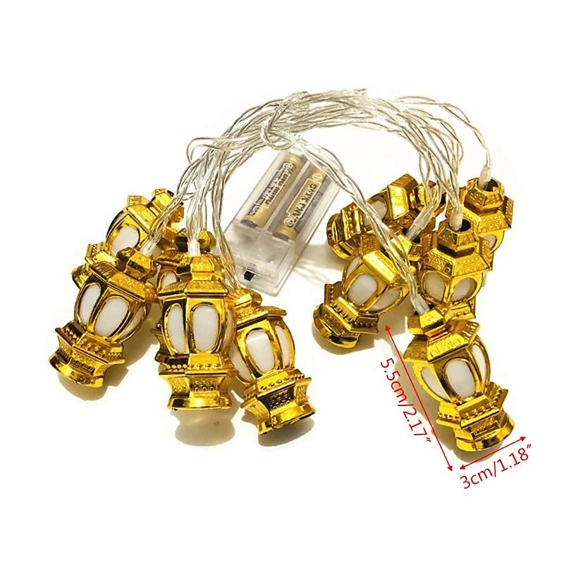 ramadan eid led string light muslim lantern mubarak lantern oil lamp aa battery box led party home decor lantern lighting 2025 - $8.99 –P8
