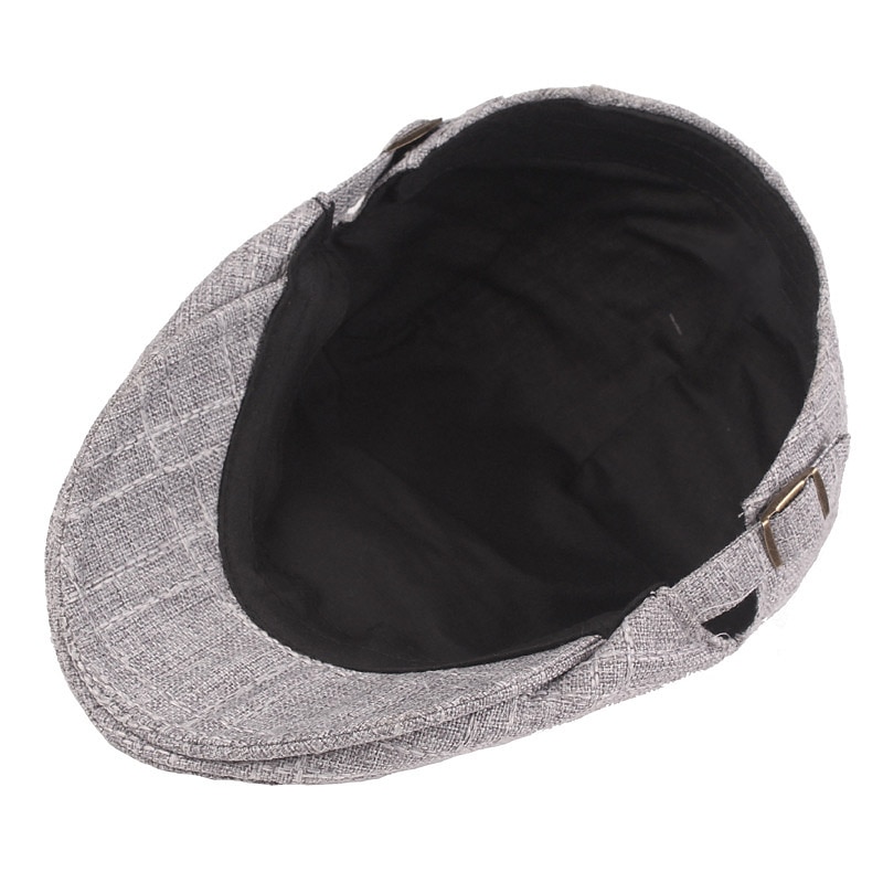 Hombre Gorra Plana Negro Beige Lino Moda Ropa de calle Elegante Moda de los años 20 Exterior Diario Noche Plano Templado 2026 - $13.49 –P5
