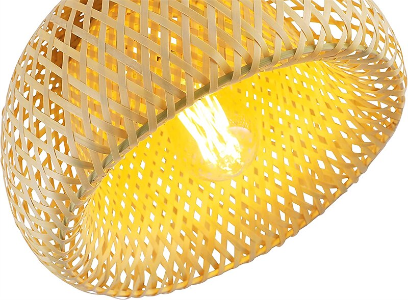 plafoniera a led in rattan boho apparecchi di illuminazione a soffitto, plafoniera a semi incasso in rattan con paralume a gabbia intrecciata a mano, plafoniera moderna per corridoio cucina camera da del 2025 a $86.99 –P7