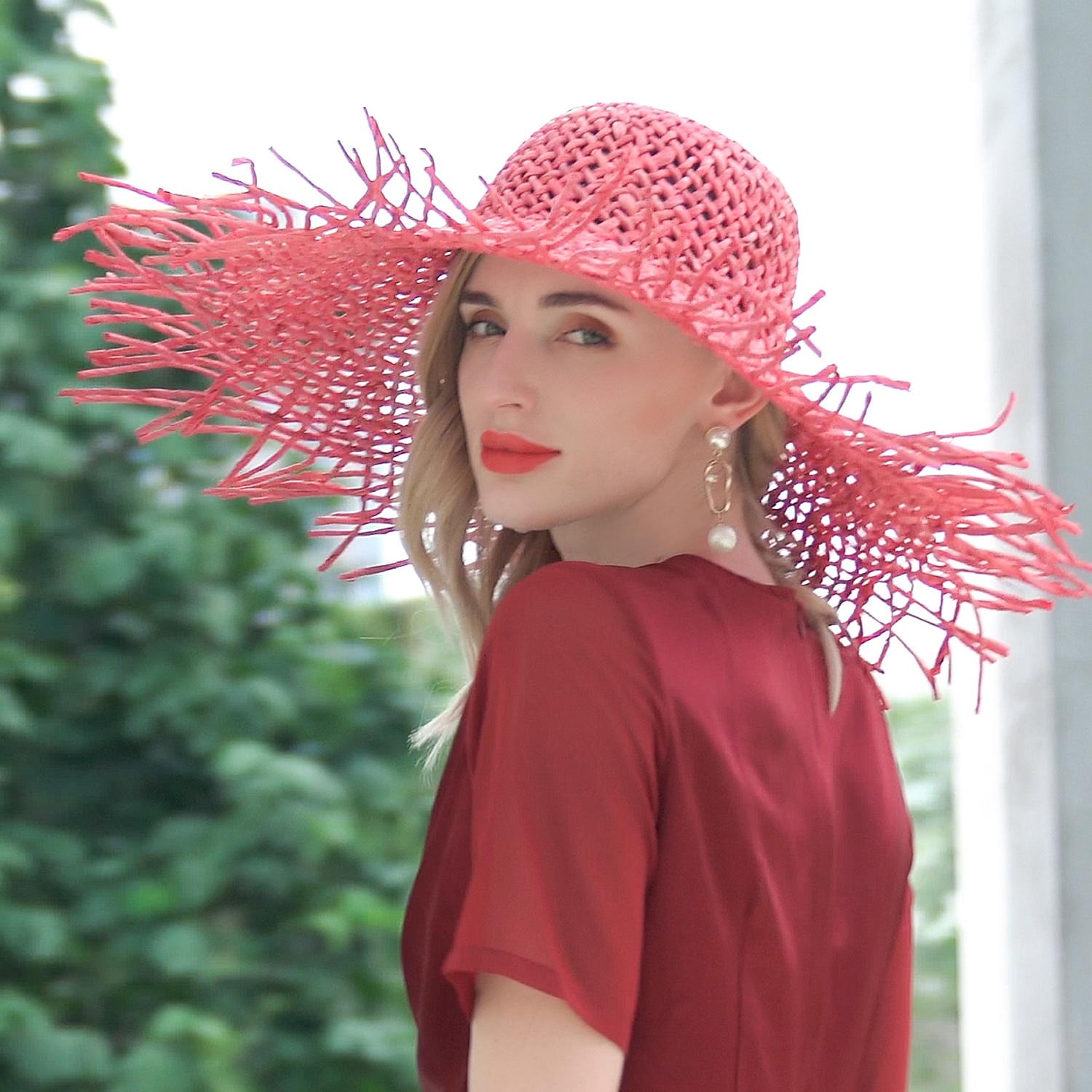 hoeden hoofddeksels strohoed van natuurlijke vezels casual klassiek klassiek retro met hoofddeksel in zuivere kleur 2025 - $11.99 –P12