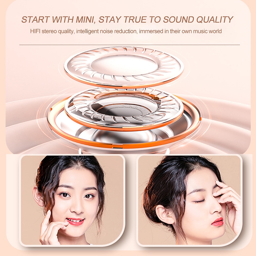True Wireless Bluetooth Earphone Mini Invisible Headphones Bluetooth 5.3   HIFI Stereo Noise Reduction Sleep In Ear Earphones Smart Touch Sports Gaming Earphones for Smartphone 2025 - $22.99 –P10