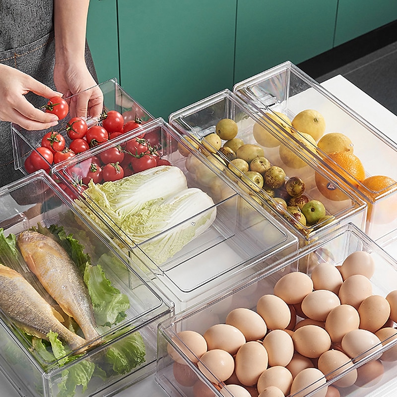 frigorifero cassetto portaoggetti pannello divisorio scatola portaoggetti verdura e frutta scatola per la conservazione della freschezza domestica grande capacità di stoccaggio trasparente del 2025 a $28.99 –P7