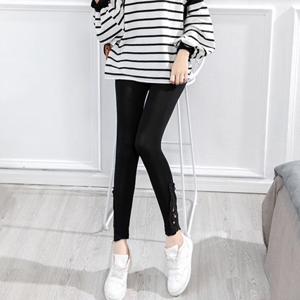 női leggings egyszínű fekete fehér divatos bokáig érő alkalmi napi 2025 - $12.99 –P4