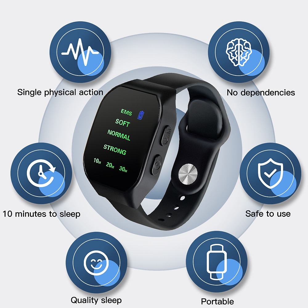New Ems Intelligent Sleep Device Fast Sleep Rest Hypnosis Insomnia Artifact Wristband Watch Microcurrent Sleep Aid Instrument 2025 - $22.99 –P6