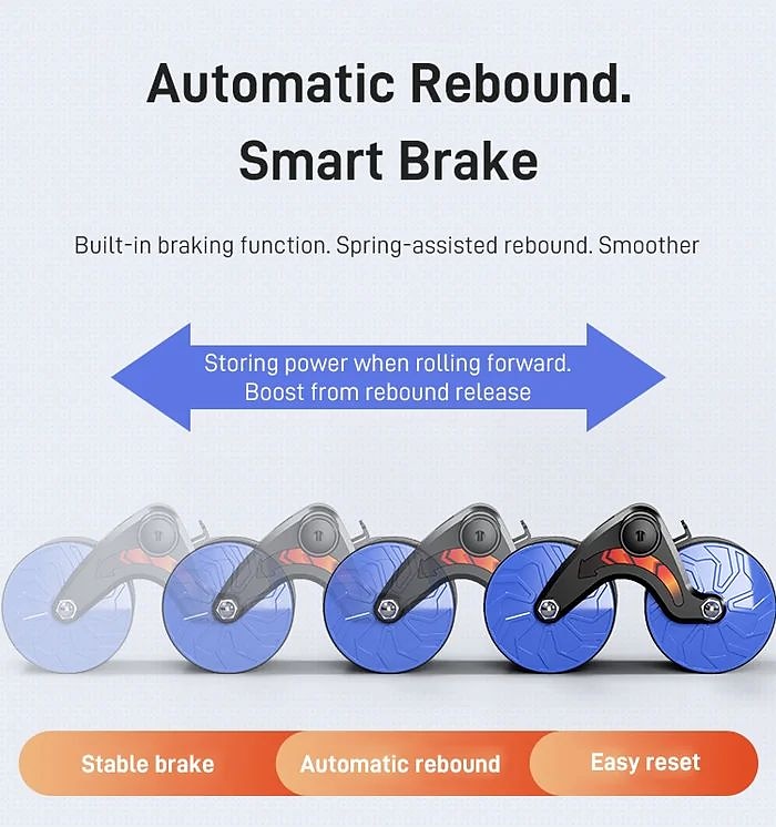 Kit de rueda abdominal de rebote automático con rodillo para abdominales,  equipo