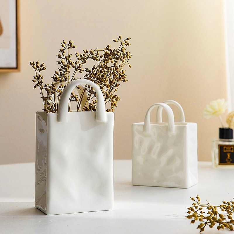 Handbag Vase Tabletop Decoration Creative Flower Arrangement Simple Modern Vase 1PC 2025 - $17.49 –P6