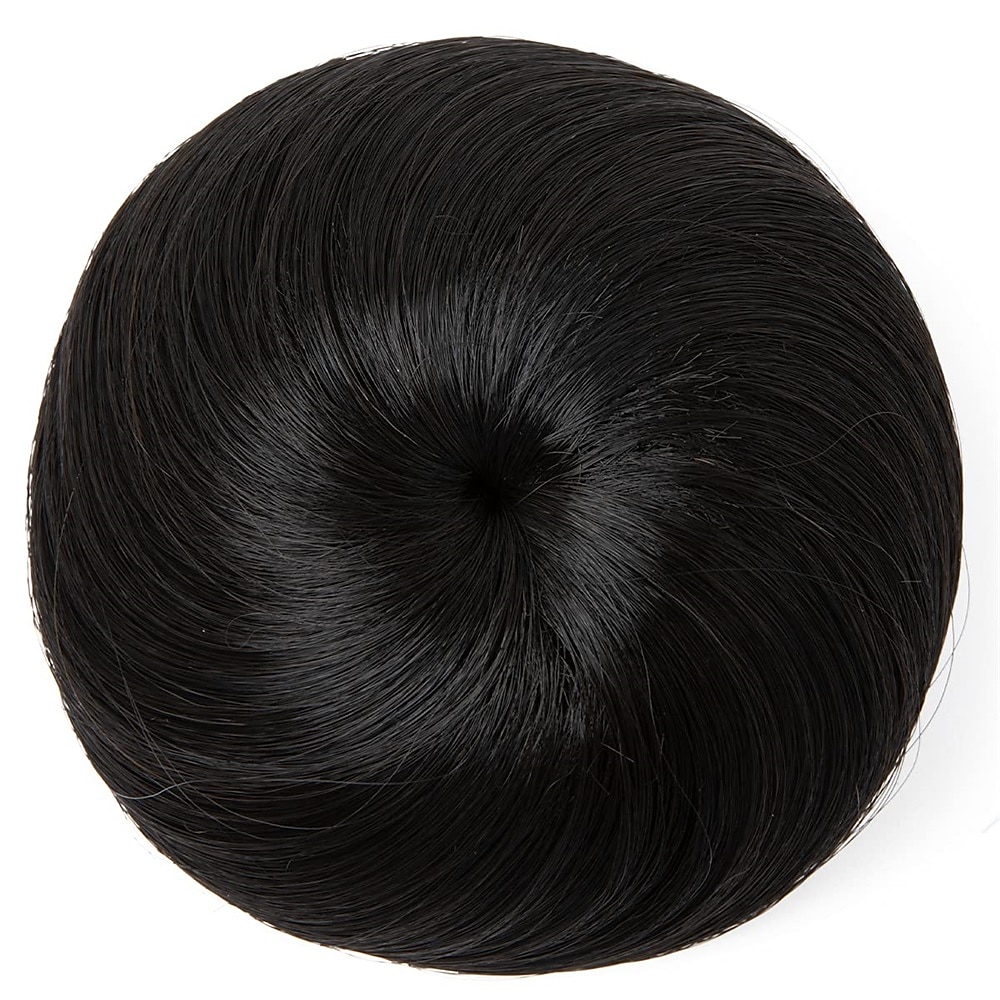zwarte knot haarstukken voor vrouwen meisjes dame trekkoord nep ballet bun extensions synthetische opgestoken donut chignon uit één stuk 2025 - $18.99 –P10