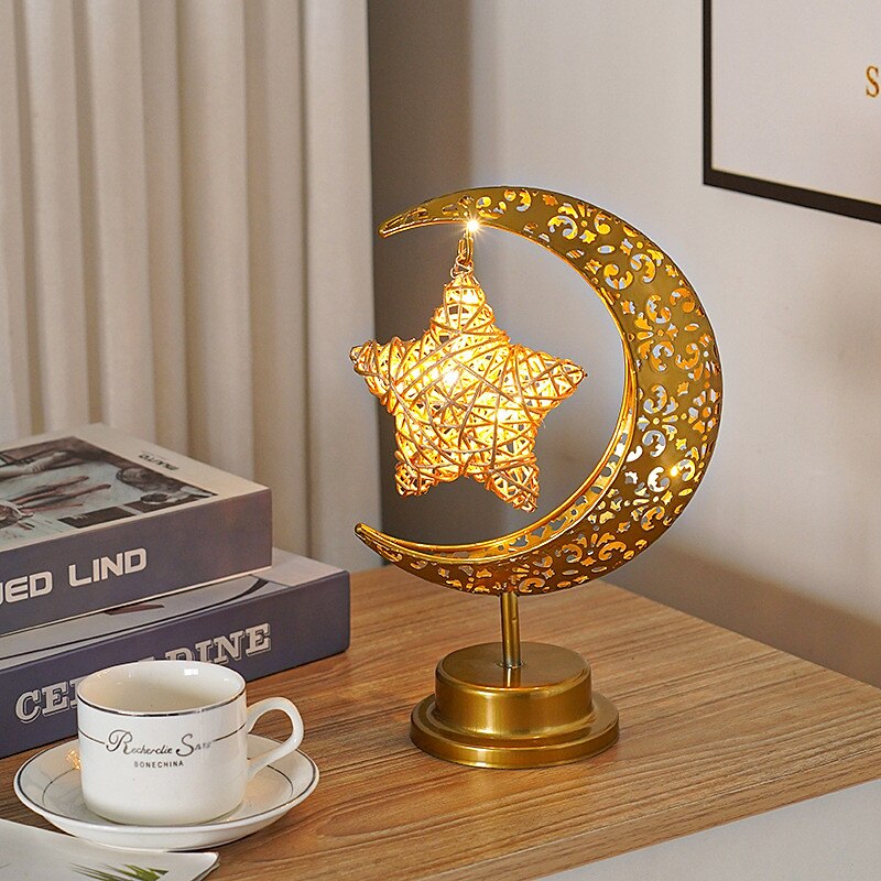 ramadan eid mubarak luci lampada da notte decorativa vacanza illuminazione musulmano ramadan festival led castello stella luna luce di notte casa decorazione camera da letto del 2025 a $18.49 –P9