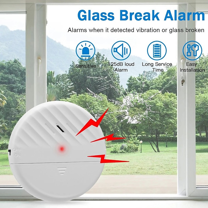 Inductive Door And Window Wireless Vibration Alarm 125dB Glass Breakage Anti-theft Sensor Home Security Protection Alarm 2025 - $19.99 –P8