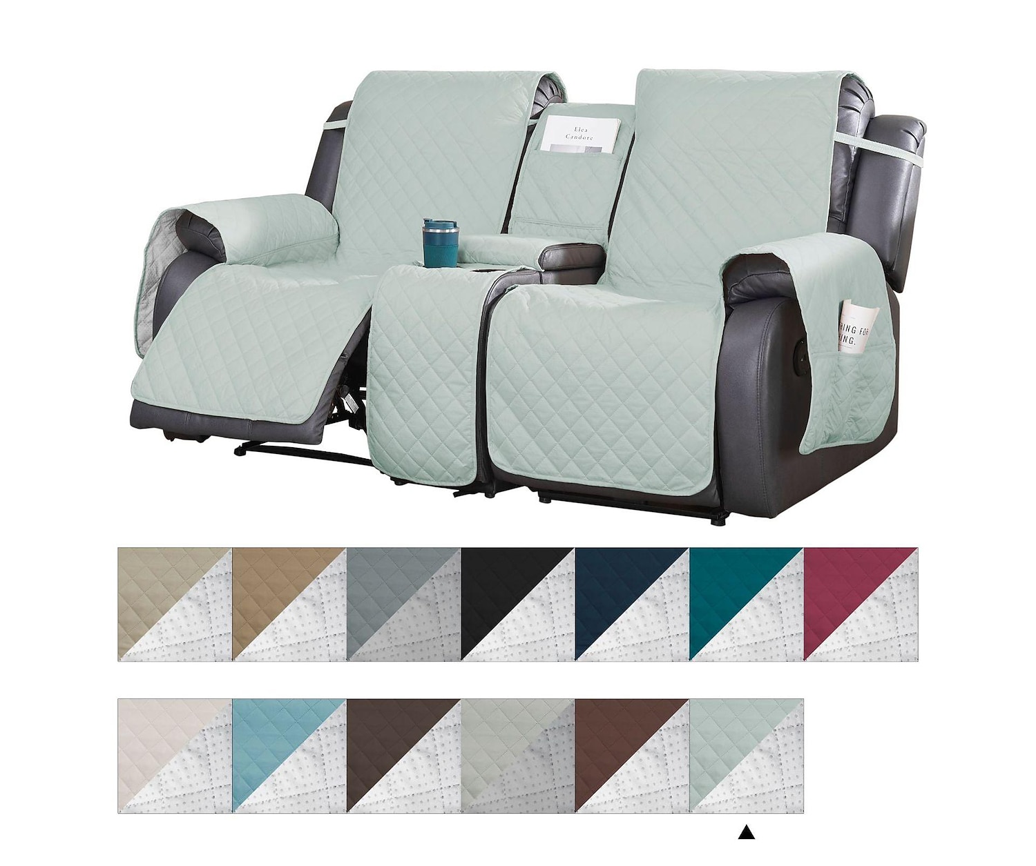 Housses de canapé inclinables pour causeuse avec console, housse antidérapante pour animal de compagnie pour causeuse double inclinable avec sangles élastiques, housse de causeuse inclinable fendue, de 2025 ? $83.99 –P9