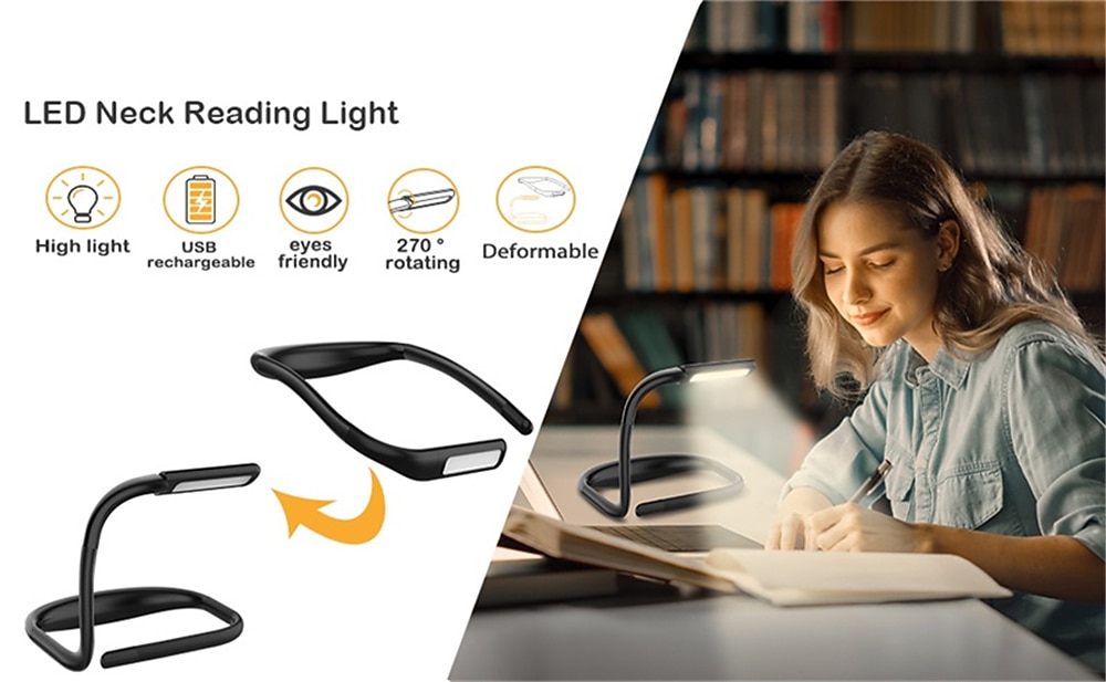 LED Neck Light Book Light for Reading Dimmable Handsfree Flexible Hug Light Hug Light Novelty Reading Lamp Night Light Flashlight 2025 - $24.99 –P5