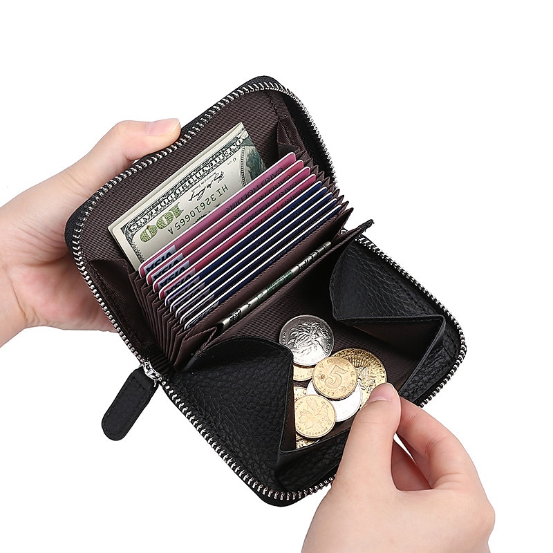 Luottokorttikotelo lompakko aitoa nahkaa nimikotelo luksus magneettisulkija yksittäinen lokero naisille ja miehille 2025 - $20.99 –P5