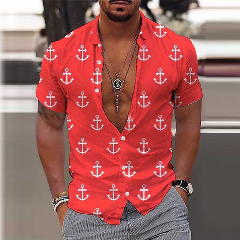 anchor print shirt mens