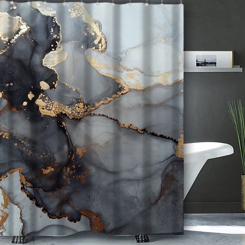 Shower Curtain with Hooks 180cm*180cm(70"*70") Polyester Washable Waterproof Marble Abstract Pattern 2025 - $25.99 –P7