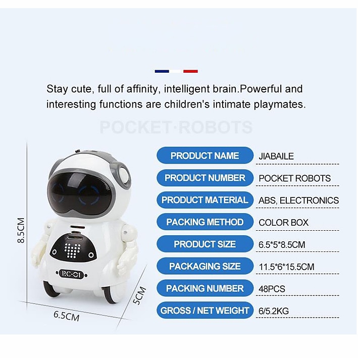poche rc robot parler dialogue interactif reconnaissance vocale record chanter danser raconter une histoire mini rc robot jouets cadeau de 2025 ? $40.99 –P11