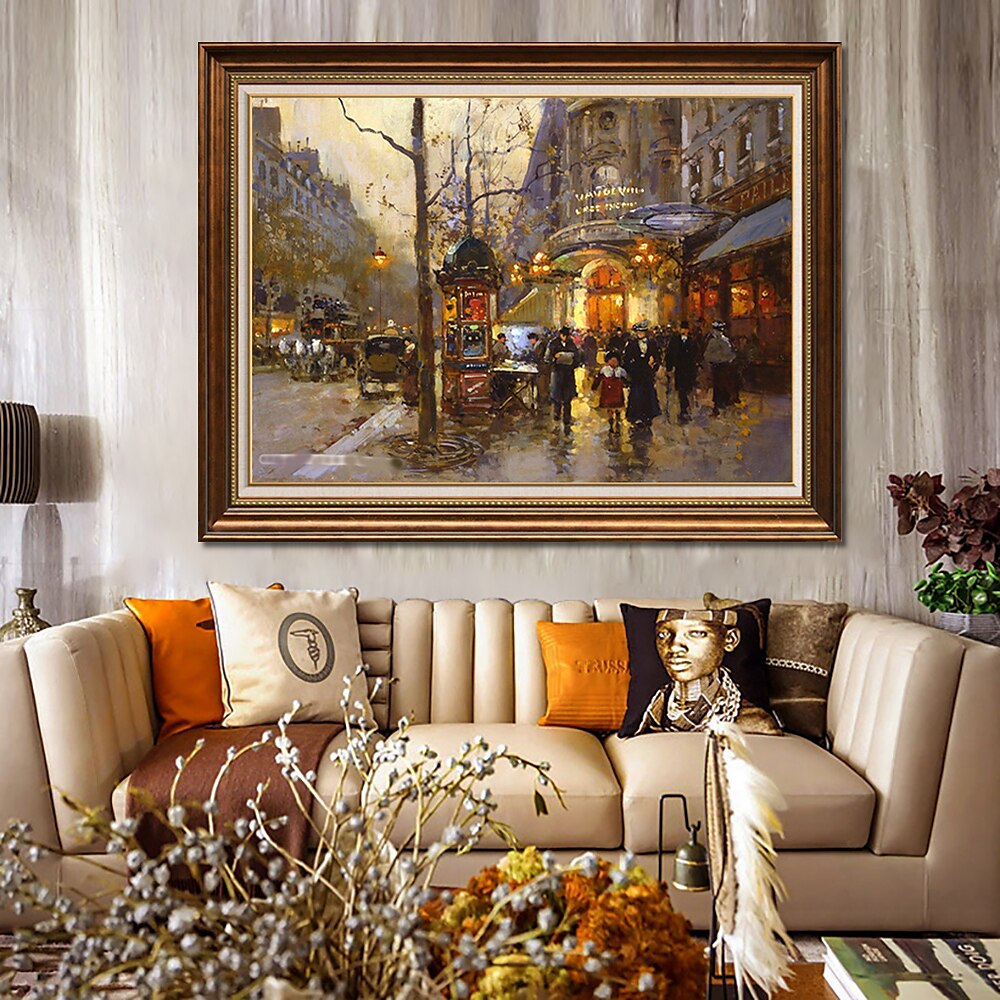 Handmade Oil Painting Canvas Wall Art Decoration French Impression Classical Street Scene for Home Decor Rolled Frameless Unstre tched Painting 2025 - $217.09 –P2