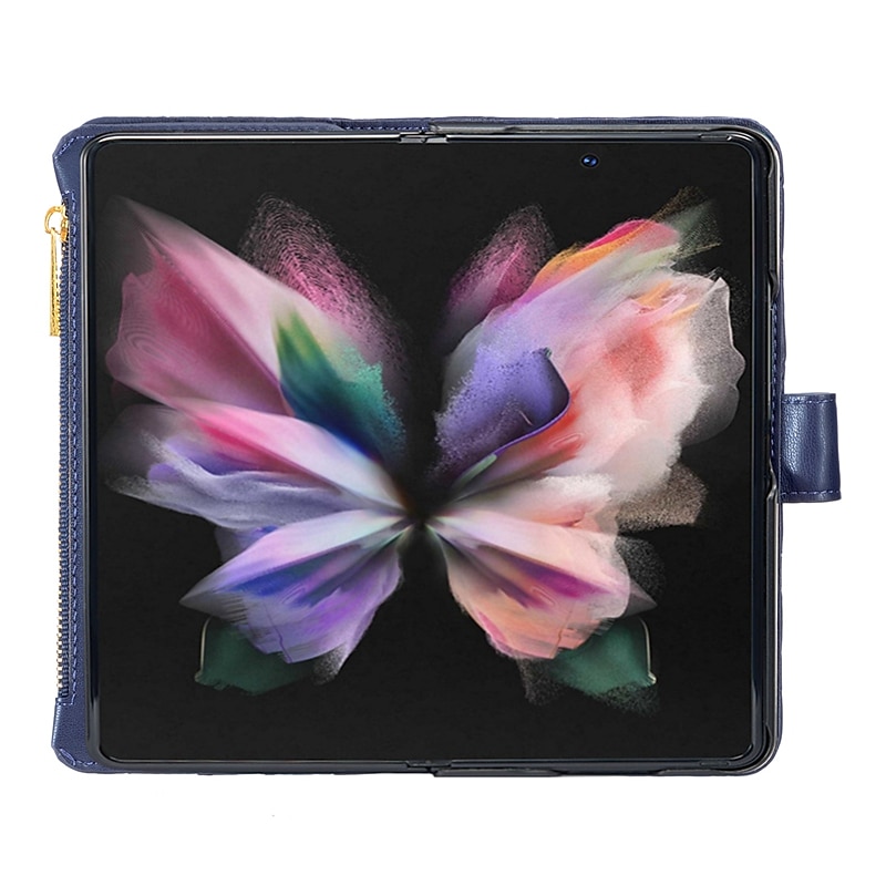 телефон Кейс для Назначение SSamsung Galaxy Z-сгиб 6 Z Fold 5 Z Fold 4 Z Fold 3 Чехол Кошелек для карт Флип Молния Слоты для держателей карт Однотонный Геометрический рисунок ПК Кожа PU 2025 - $24.99 –P7