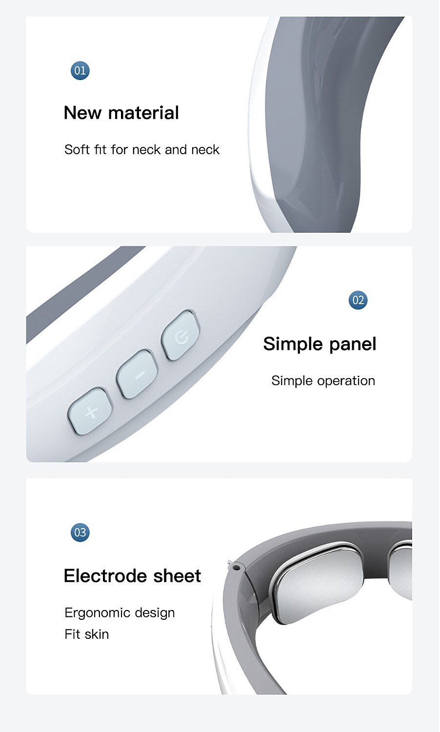 Rechargeable Electric Neck Massager Pulse Neck Massage Relax Pain Relief Ems Acupoints Lymphvity Massager Device Neck Stretcher 2024 - $11.99 –P11