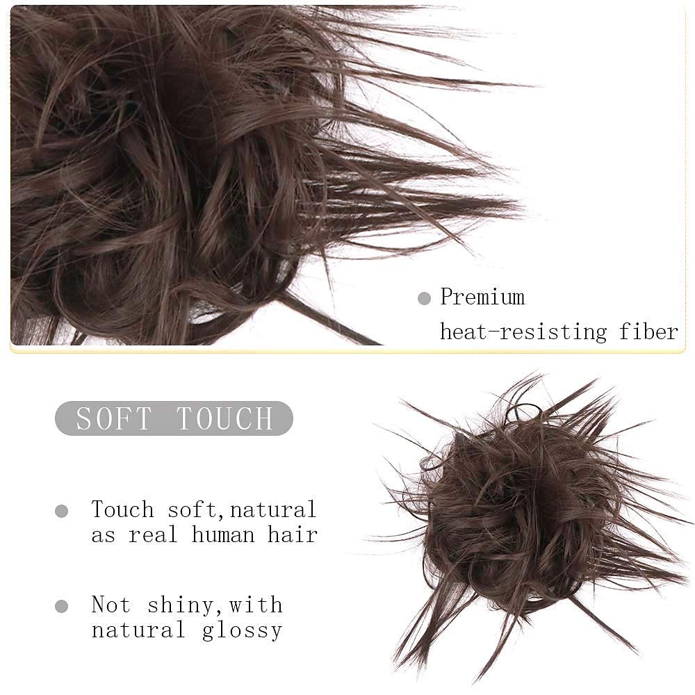 warrige updo messy bun haarstukje haarverlenging paardenstaart met elastische rubberen band opgestoken paardenstaart haarstukje synthetisch haar extensions scrunchies paardenstaart haarstukjes voor 2026 - $14.99 –P3